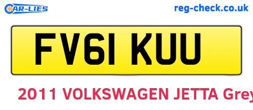 FV61KUU are the vehicle registration plates.