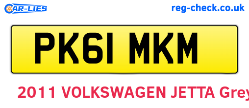 PK61MKM are the vehicle registration plates.