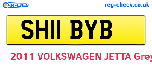 SH11BYB are the vehicle registration plates.