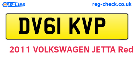 DV61KVP are the vehicle registration plates.