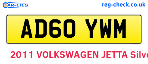 AD60YWM are the vehicle registration plates.