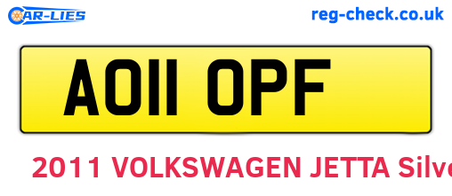 AO11OPF are the vehicle registration plates.