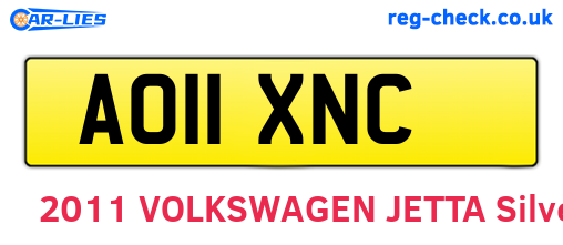 AO11XNC are the vehicle registration plates.