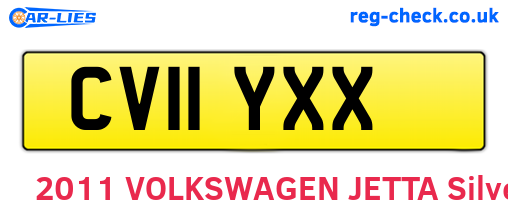 CV11YXX are the vehicle registration plates.