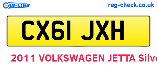 CX61JXH are the vehicle registration plates.