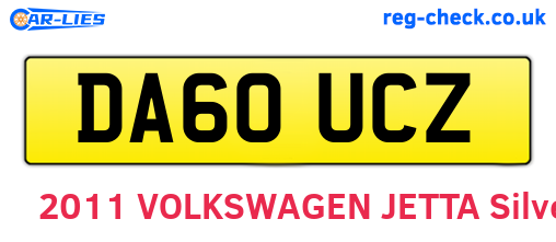 DA60UCZ are the vehicle registration plates.