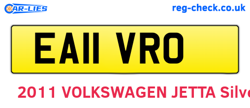 EA11VRO are the vehicle registration plates.