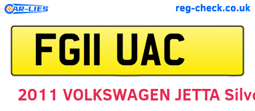 FG11UAC are the vehicle registration plates.