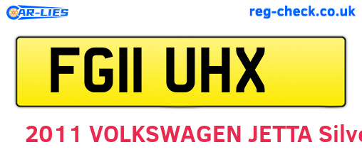 FG11UHX are the vehicle registration plates.
