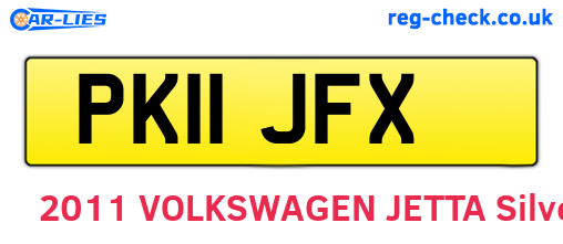 PK11JFX are the vehicle registration plates.