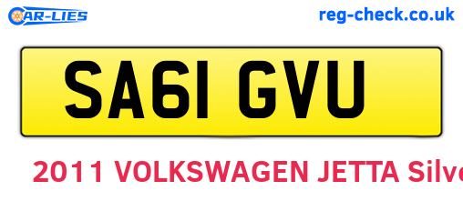 SA61GVU are the vehicle registration plates.