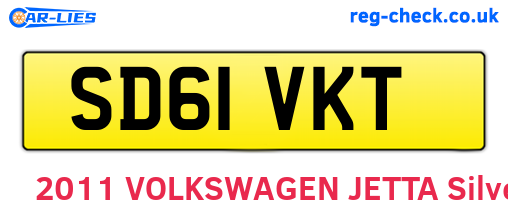 SD61VKT are the vehicle registration plates.