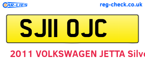 SJ11OJC are the vehicle registration plates.