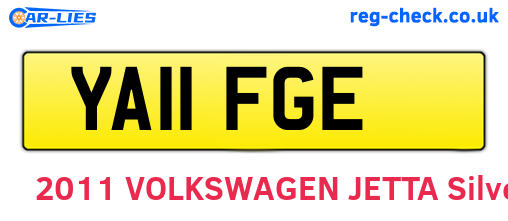 YA11FGE are the vehicle registration plates.