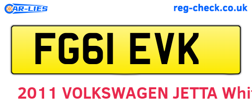 FG61EVK are the vehicle registration plates.