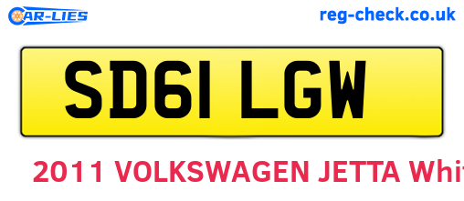 SD61LGW are the vehicle registration plates.