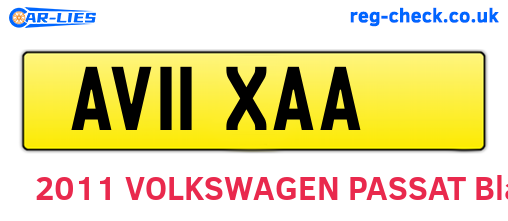 AV11XAA are the vehicle registration plates.