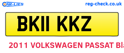 BK11KKZ are the vehicle registration plates.