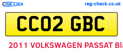 CC02GBC are the vehicle registration plates.