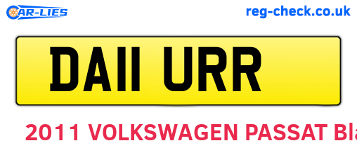 DA11URR are the vehicle registration plates.