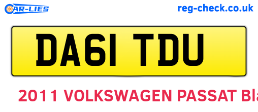 DA61TDU are the vehicle registration plates.