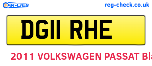 DG11RHE are the vehicle registration plates.