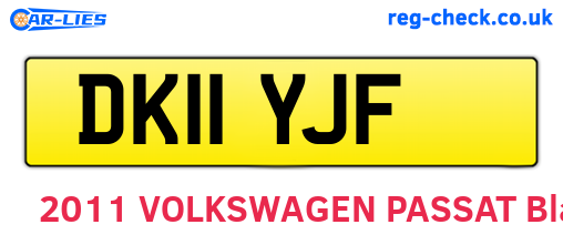 DK11YJF are the vehicle registration plates.