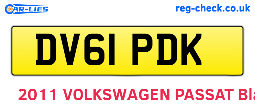 DV61PDK are the vehicle registration plates.