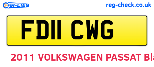 FD11CWG are the vehicle registration plates.