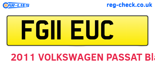 FG11EUC are the vehicle registration plates.