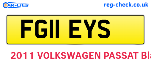 FG11EYS are the vehicle registration plates.