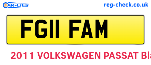 FG11FAM are the vehicle registration plates.