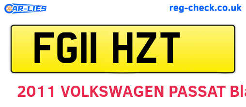 FG11HZT are the vehicle registration plates.