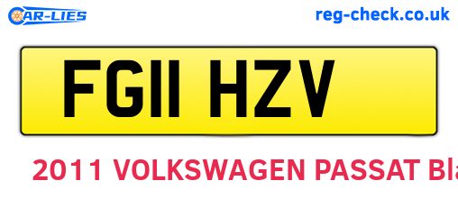 FG11HZV are the vehicle registration plates.