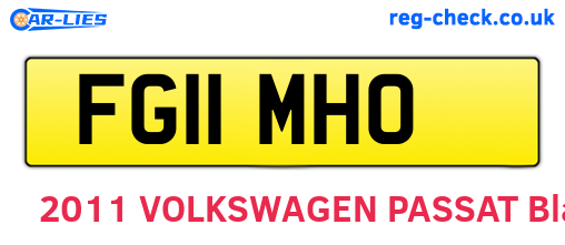FG11MHO are the vehicle registration plates.