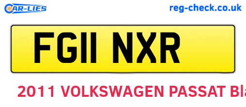 FG11NXR are the vehicle registration plates.