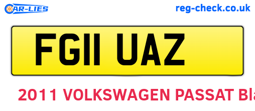 FG11UAZ are the vehicle registration plates.