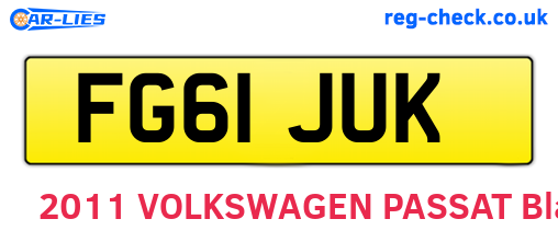 FG61JUK are the vehicle registration plates.