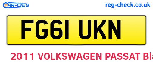 FG61UKN are the vehicle registration plates.