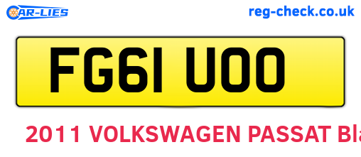 FG61UOO are the vehicle registration plates.