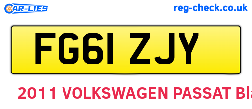FG61ZJY are the vehicle registration plates.