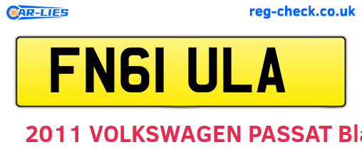 FN61ULA are the vehicle registration plates.