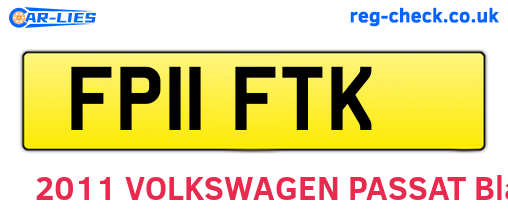 FP11FTK are the vehicle registration plates.