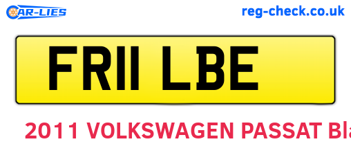 FR11LBE are the vehicle registration plates.
