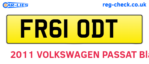 FR61ODT are the vehicle registration plates.