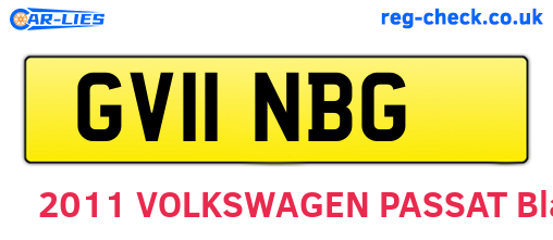 GV11NBG are the vehicle registration plates.