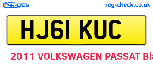 HJ61KUC are the vehicle registration plates.