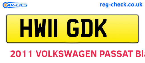 HW11GDK are the vehicle registration plates.