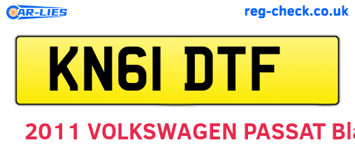 KN61DTF are the vehicle registration plates.
