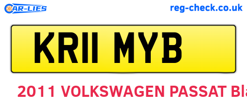 KR11MYB are the vehicle registration plates.